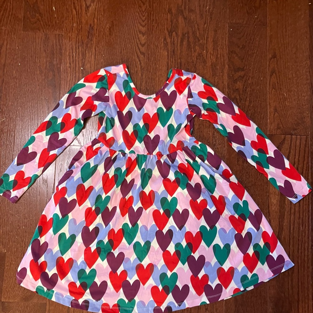 Hanna Andersson Heart print multicolor dress kids